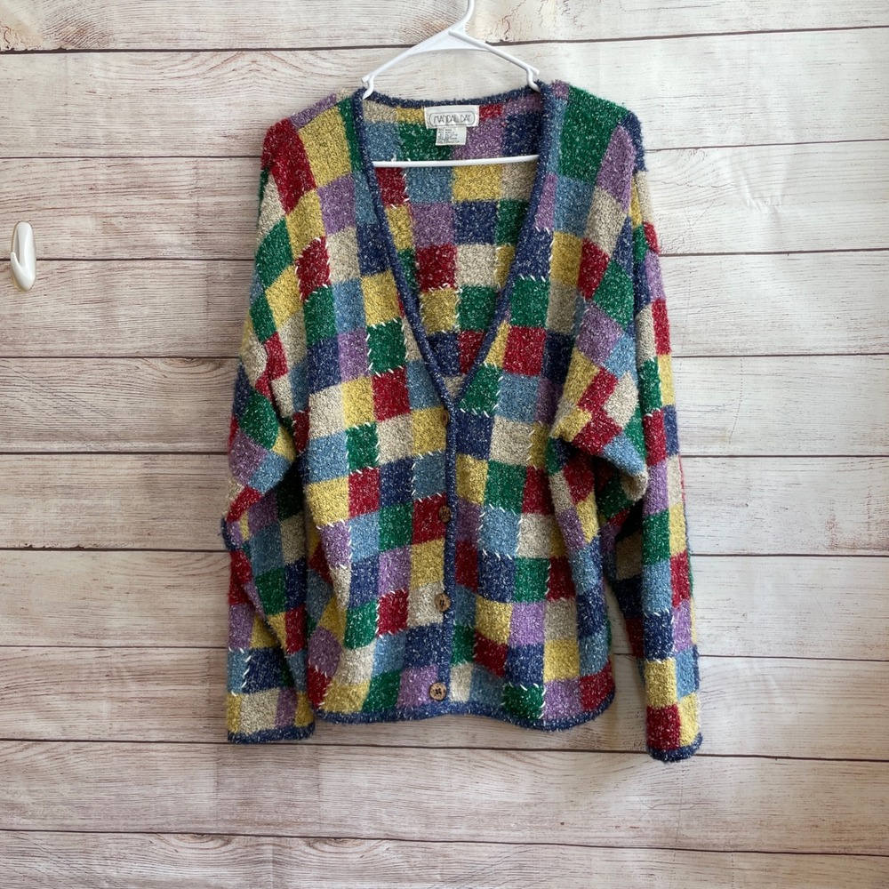 EXCELLENT CONDITION VINTAGE MANDAL‎ BAY PATCHWORK PRINT SWEATER